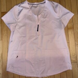 Women's Light Pink Short Sleeve Scrub Top